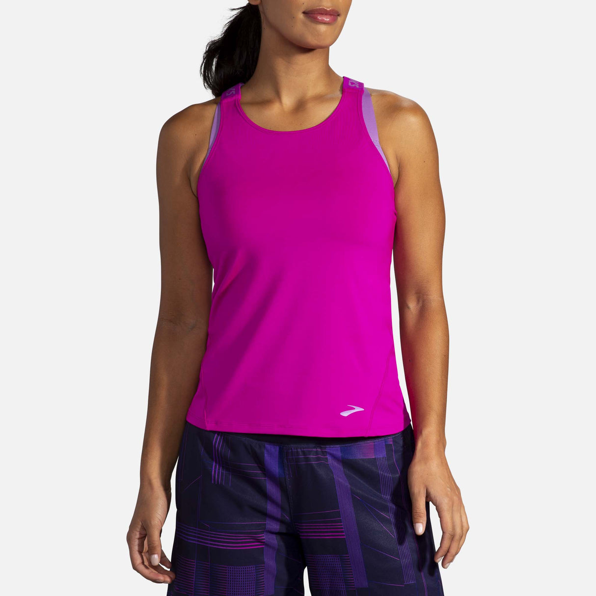 Brooks Pick-Up Tank camisole de course à pied magenta femme face