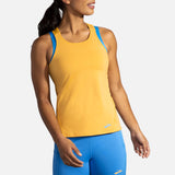 Brooks Pick-Up Tank camisole de course à pied saffron femme face