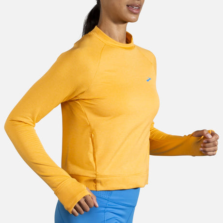 Brooks Notch Thermal chandail de course à manches longues heather saffron femme lateral
