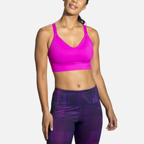 Brooks Drive Interlace Bra magenta heliotrope face 2