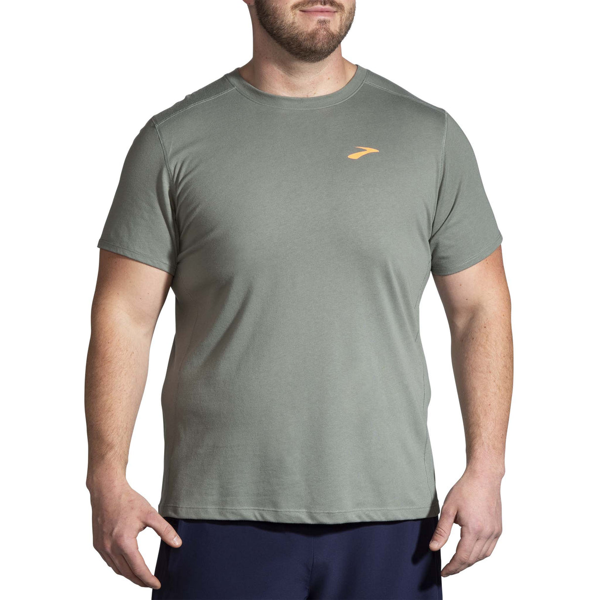 Brooks Distance 2.0 t-shirt de course homme face -Dark pebble