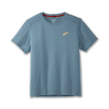 Brooks Distance 2.0 t-shirt de course homme -Heather Slate Blue