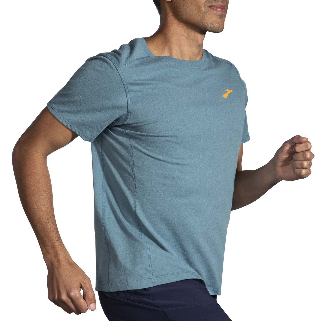 Brooks Distance 2.0 t-shirt de course homme live -Heather Slate Blue