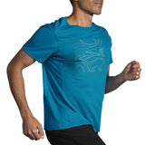 Brooks Distance 2.0 t-shirt de course homme live -Pacific/Brooks Trail Run