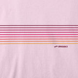 Brooks DIstance 2.0 t-shirt de course femme details-Quartz/Gradient Stripe