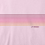 Brooks DIstance 2.0 t-shirt de course femme details-Quartz/Gradient Stripe