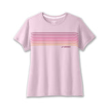 Brooks DIstance 2.0 t-shirt de course femme-Quartz/Gradient Stripe