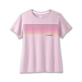 Brooks DIstance 2.0 t-shirt de course femme-Quartz/Gradient Stripe
