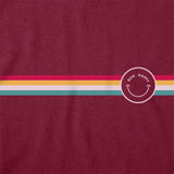 Brooks DIstance 2.0 t-shirt de course femme details-Heather Razzmatazz/Rainbow Stripe