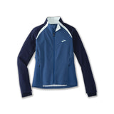 Brooks Fusion Hybrid Jacket manteau de course à pied navy blue ash ice blue pour femme