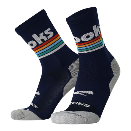 Brooks Ghost Crew chaussettes de course à pied - Navy/Brooks Stripe