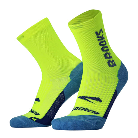 Brooks Ghost Crew chaussettes de course à pied -Neon Yellow/BR Crew