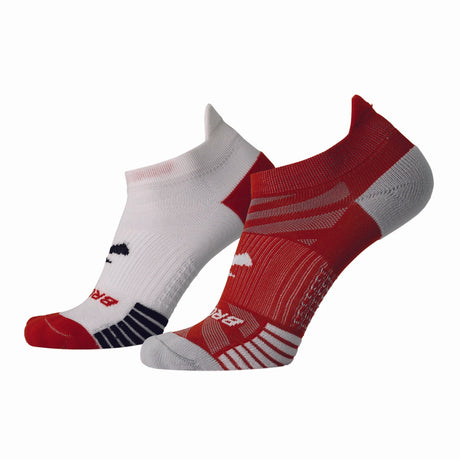 Brooks Ghost Lite No Show 2-Pack chaussettes de course unisexe -White/Clay & Clay/Lt Peak