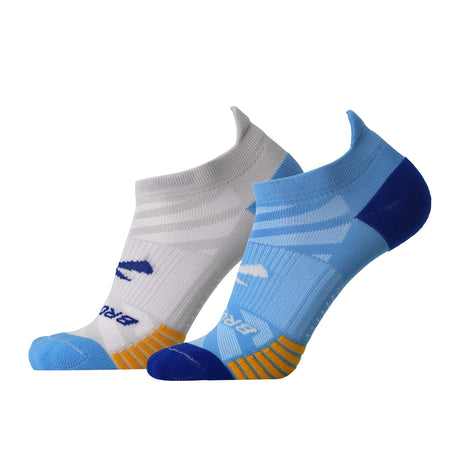 Brooks Ghost Lite No Show 2-Pack chaussettes de course unisexe -Blue/Peacoat & Light Grey/Blue Ghost Lite