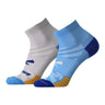 Brooks Ghost Lite Quarter 2-Pack chaussettes de course unisexe -Blue/Peacoat et Light Grey/Blue