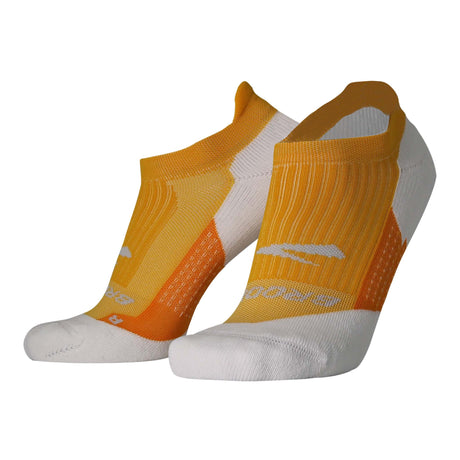 Brooks Ghost No Show chaussettes de course unisexe -Sun Glow/Marigold/White