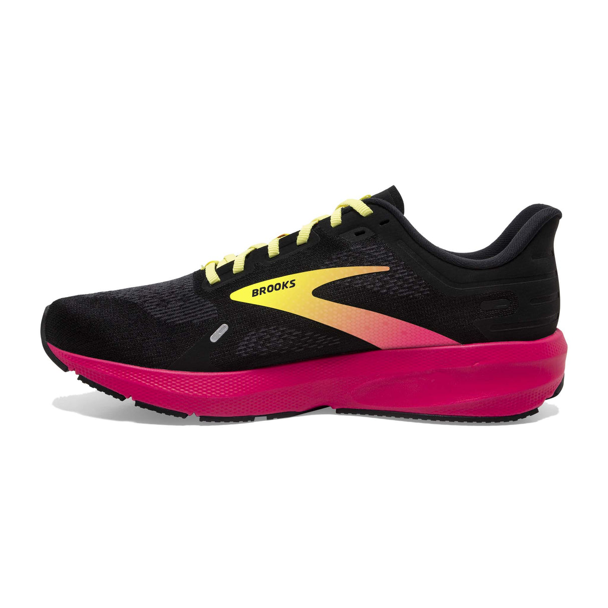 Brooks Launch 9 running homme lateral- black pink yellow