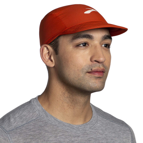 Brooks Lightweight Packable Hat casquette de course à pied face -Red Clay