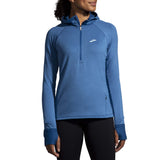 Brooks Notch Thermal Hoodie 2.0 chandail de course à pied femme heather blue ash face