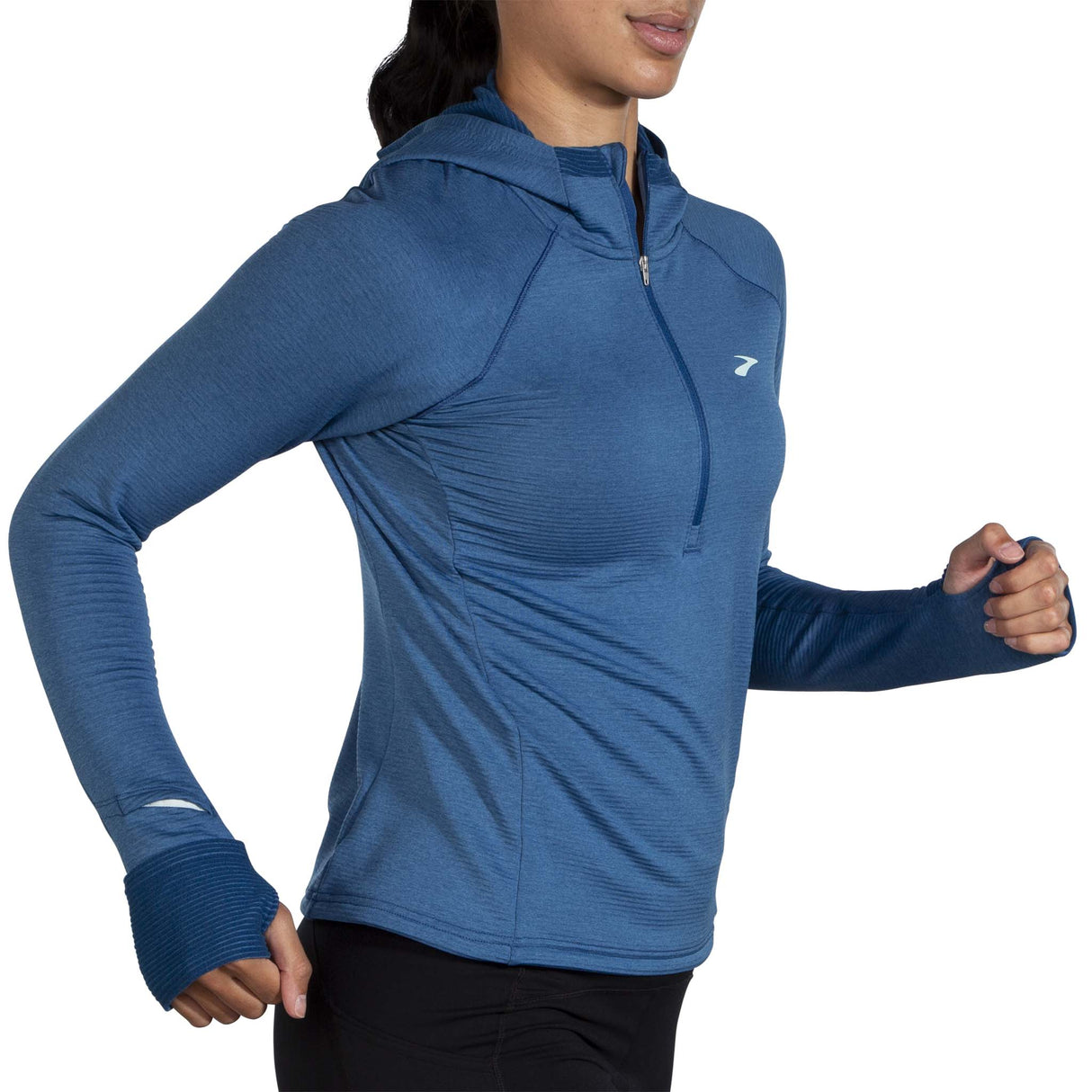 Brooks Notch Thermal Hoodie 2.0 chandail de course à pied femme heather blue ash action