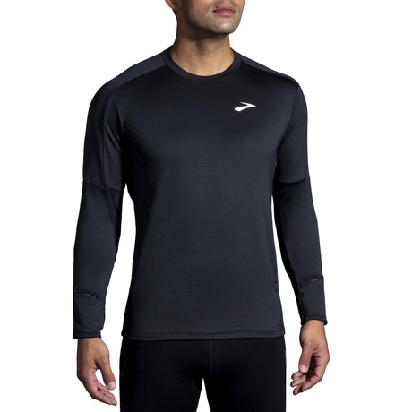 Chandail de course à pied à manches longues Brooks Notch Thermal 2.0 noir homme face