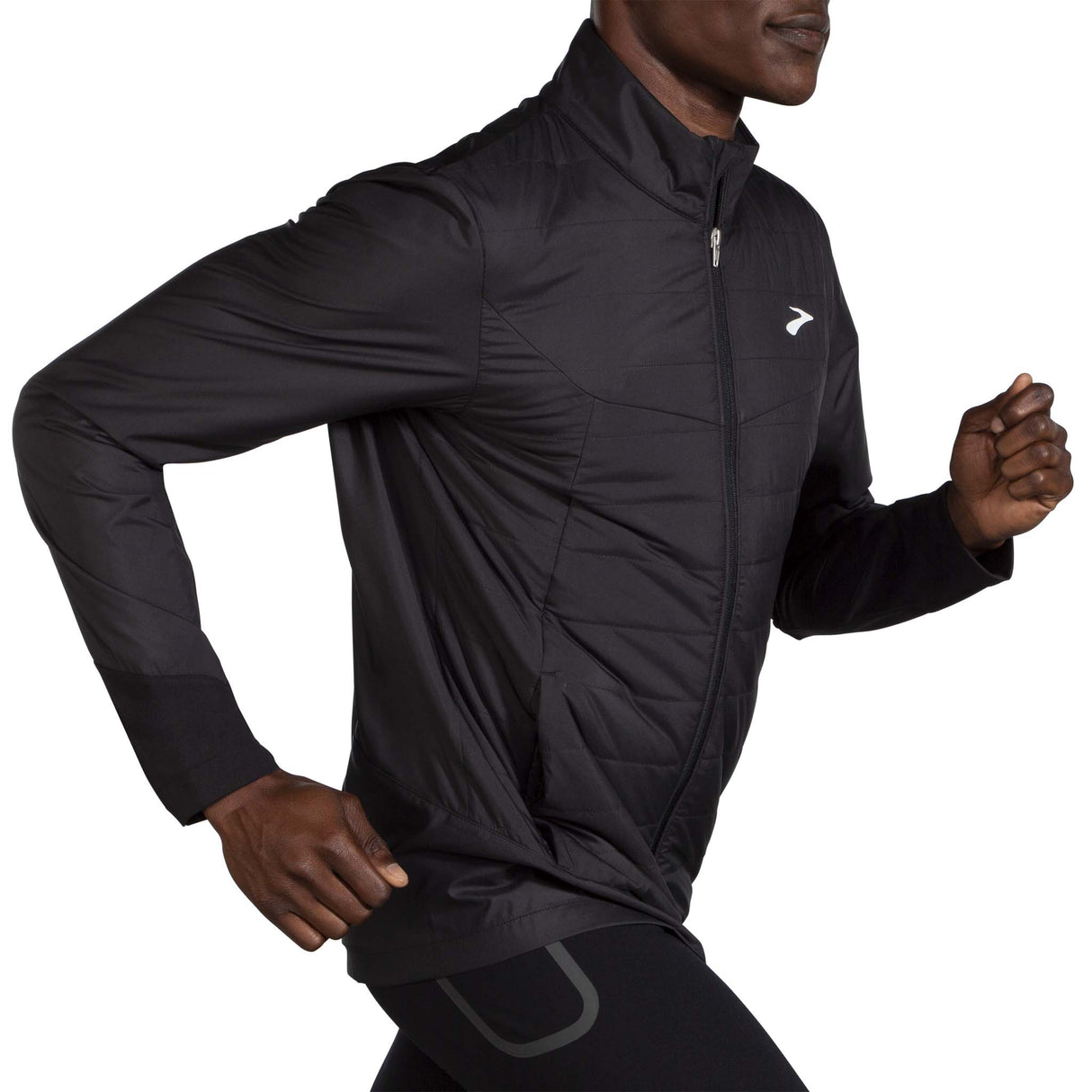 Brooks Shield Hybrid Jacket 2.0 manteau de course à pied noir homme action