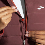 Brooks Shield Hybrid Jacket 2.0 manteau de course à pied run raisin copper femme fermeture
