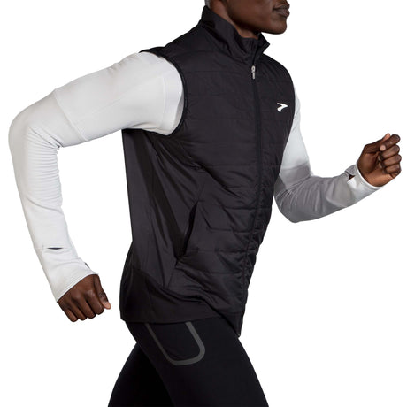 Brooks Shield Hybrid 2.0 Veste sans manches de course à pied noir homme action