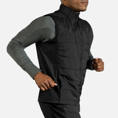 Brooks Shield Hybrid Veste sans manches de course à pied noir homme lateral