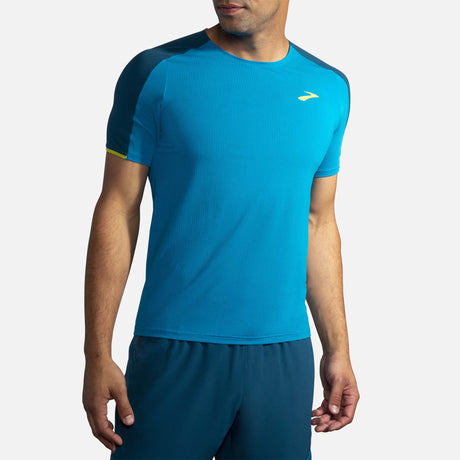 Brooks Atmosphere T-shirt de course electric blue alpine pour homme face