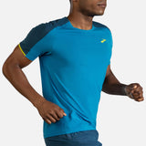 Brooks Atmosphere T-shirt de course electric blue alpine pour homme action