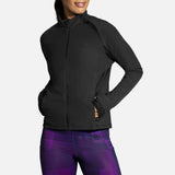 Brooks Fusion Hybrid Jacket manteau de course à pied noir pour femme face