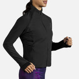 Brooks Fusion Hybrid Jacket manteau de course à pied noir pour femme lateral