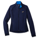 Brooks Fusion Hybrid Jacket manteau de course à pied navy blue bolt pour femme