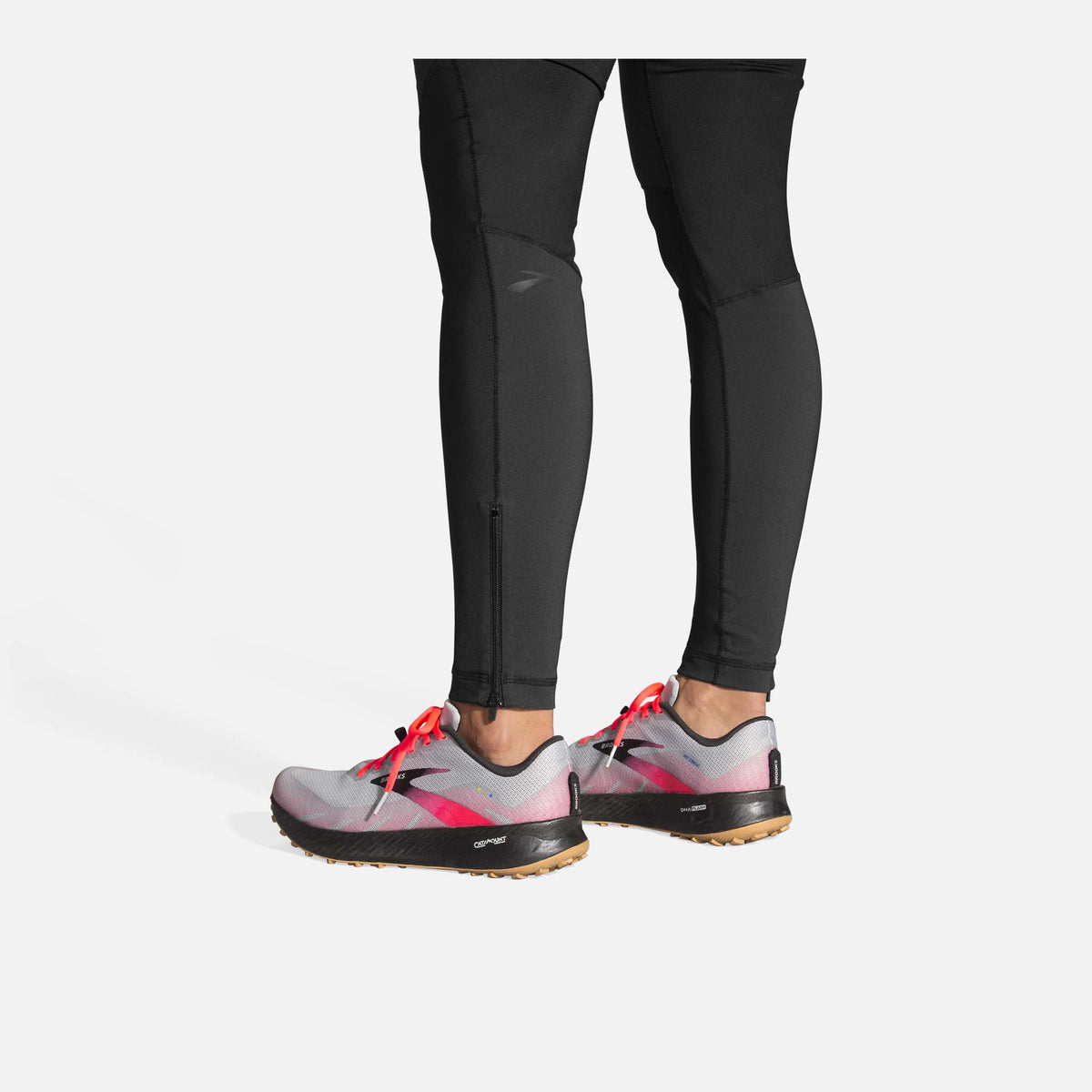 Brooks Switch Hybrid pantalon de course à pied noir femme jambes zip