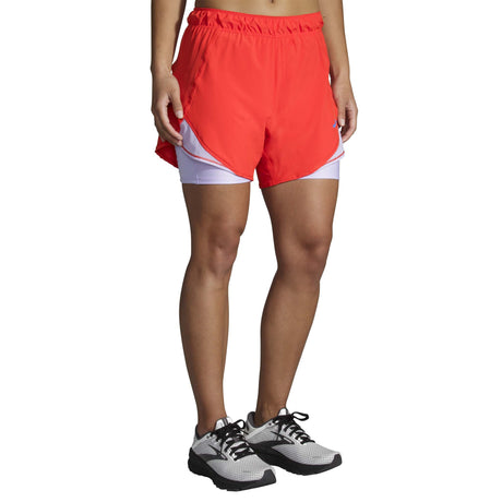 Brooks Chaser 5-inch 2-en-1 short de course à pied pour femme jamberry violet face