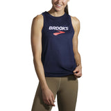 Brooks Distance Graphic camisole de course à pied pour femme marine face