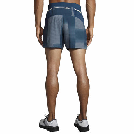 Brooks Sherpa 5-inch short de course à pied pour homme - Indigo Rush Altitude Print