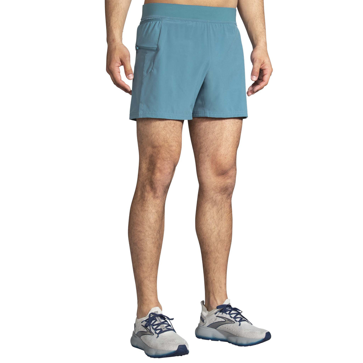 Brooks Sherpa 5 pouces 2-en-1 short de course homme face - slate blue