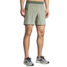 Brooks Sherpa 7-inch 2-in-1 short de course à pied homme face - pebble / dark pebble