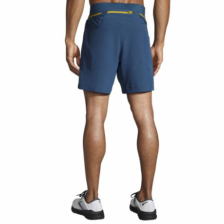 Brooks Sherpa 7-inch Short de course à pied pour homme - Indigo Rush / Golden Hour