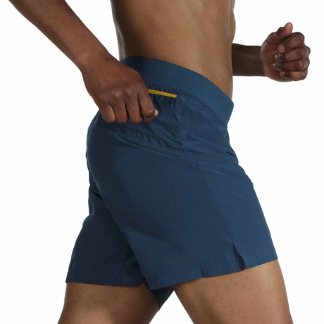 Brooks Sherpa 7-inch Short de course à pied pour homme - Indigo Rush / Golden Hour