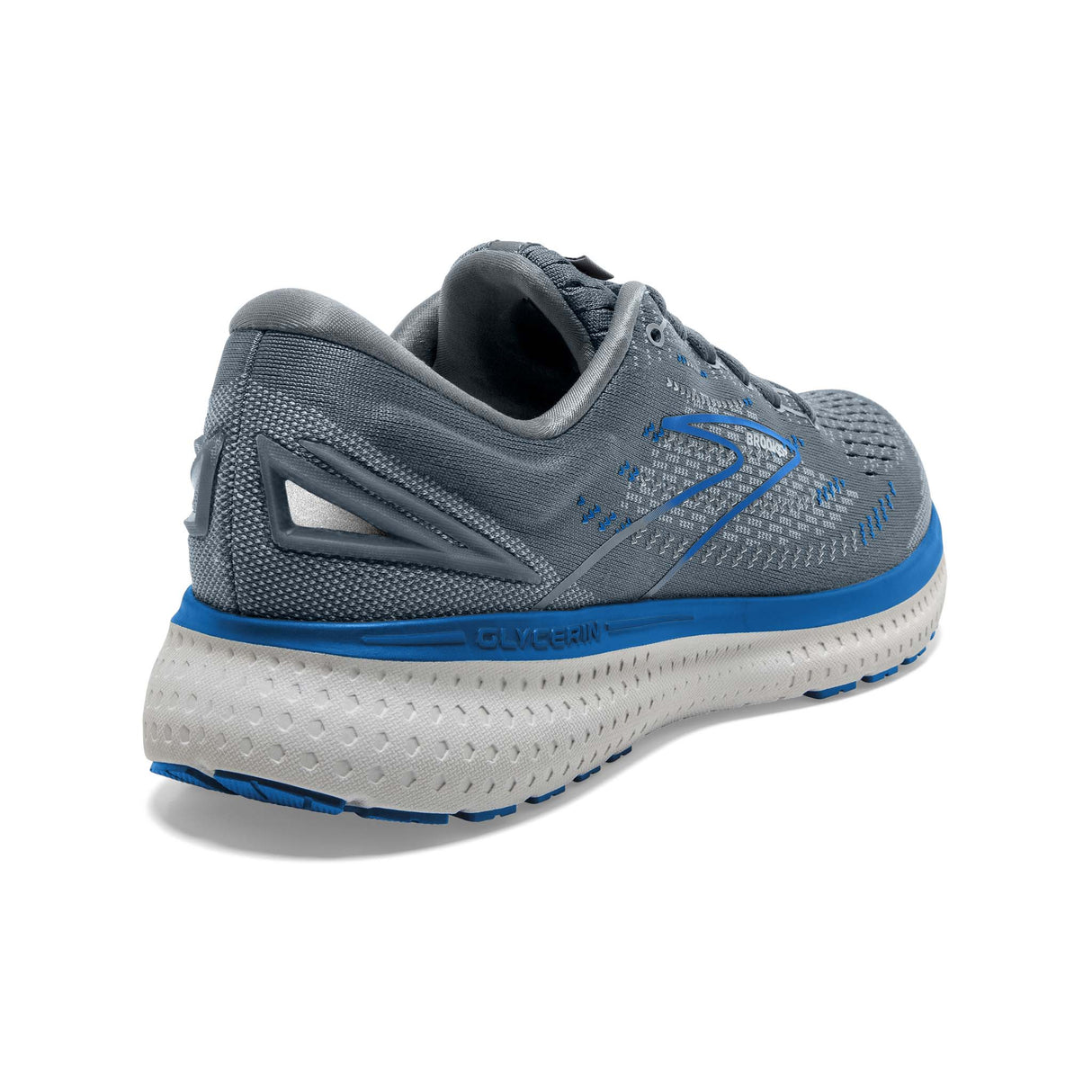 Brooks Glycerin 19 souliers course homme quarry grey dark blue talon