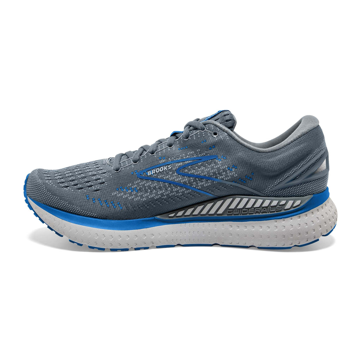 Brooks Glycerin GTS 19 souliers course homme quarry grey dark blue lateral