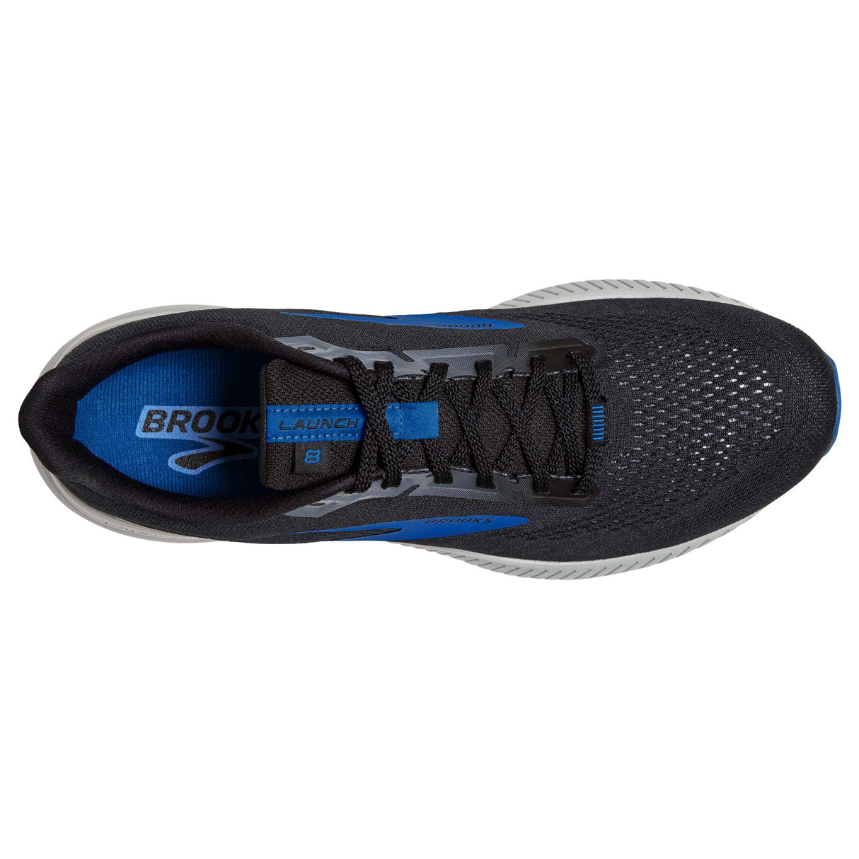 Brooks Launch 8 souliers ce course homme black grey blue empeigne