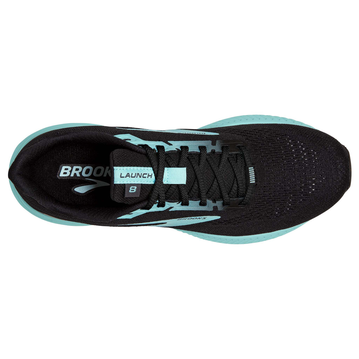 Brooks Launch 8 souliers de course femme black ebony blue tint empeigne