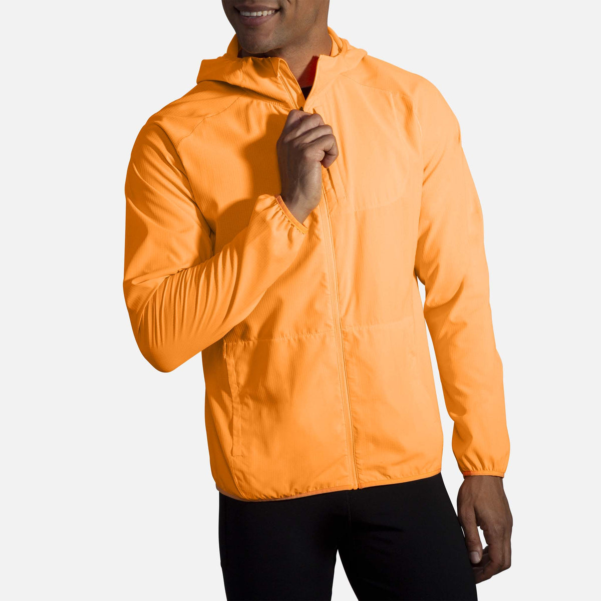 Brooks Canopy Jacket de course orange fluo homme manches
