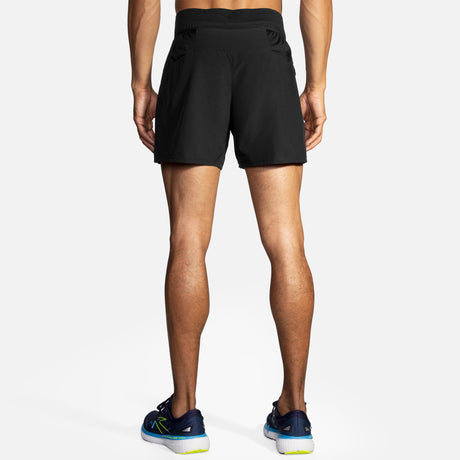Brooks Sherpa 5" 2-en-1 short de course noir homme dos