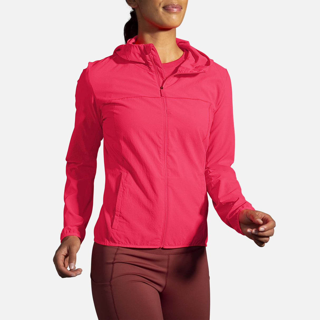 Brooks Canopy jacket de course rose femme face