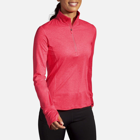 Brooks Dash 1/2 Zip chandail de course rose femme live